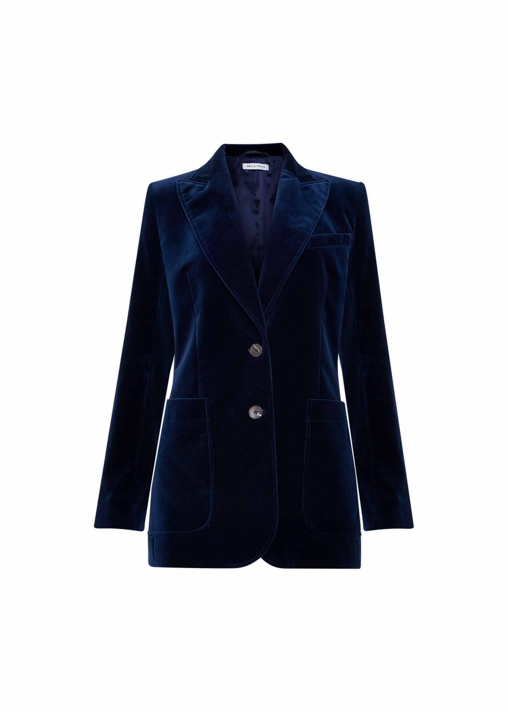 Shop the Velvet Saint James Jacket in Dark Marine Bella Freud