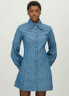 Chambray Mini Shirt Dress