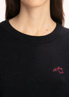 Lucian Dog Embroidered Merino Crew Jumper