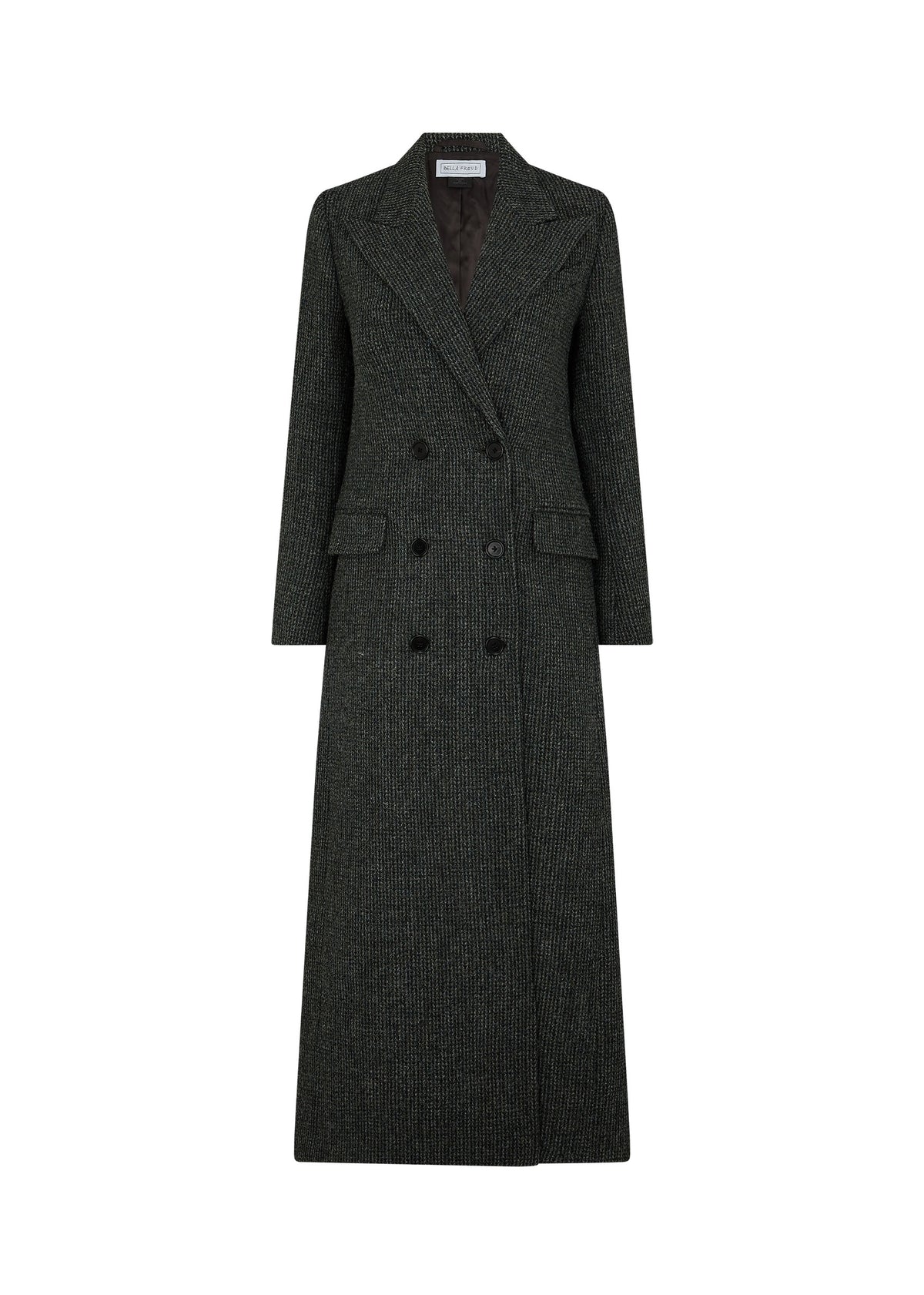 Dark gray coat on a white background