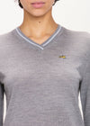Embroidered Dog V-Neck Jumper