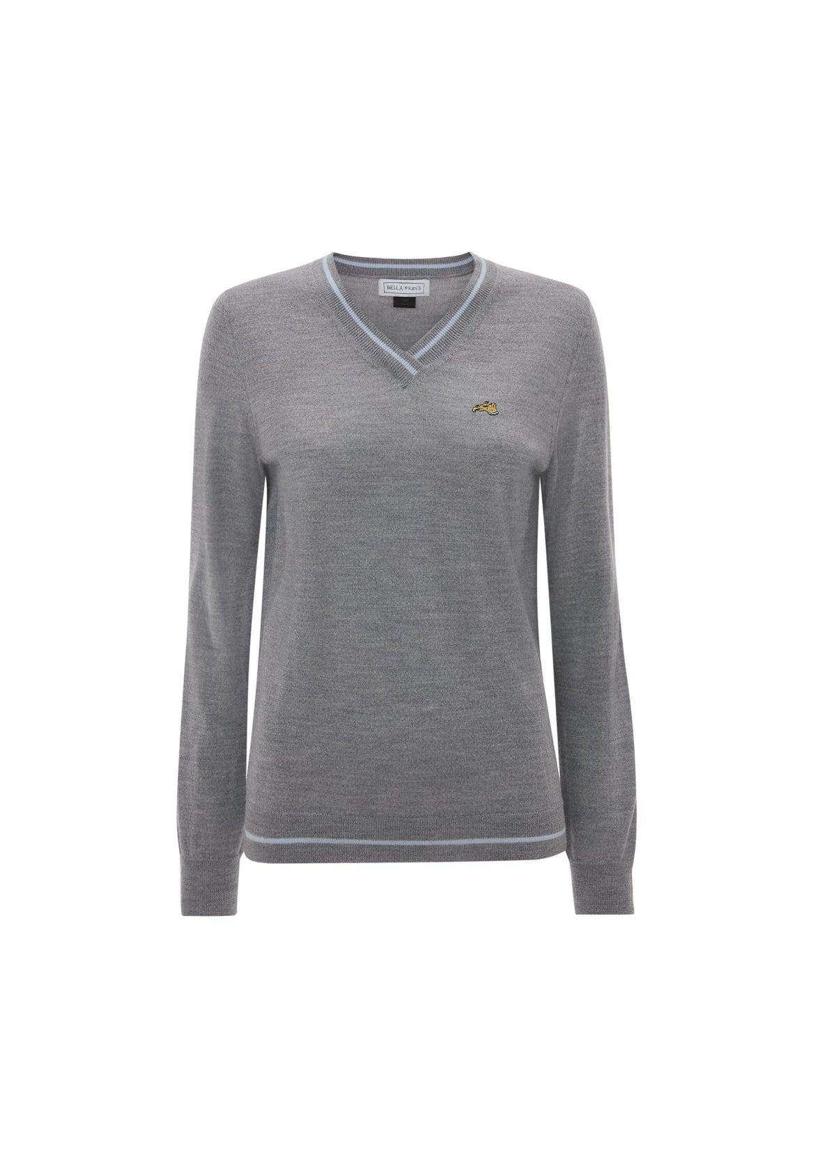 Embroidered Dog V-Neck Jumper