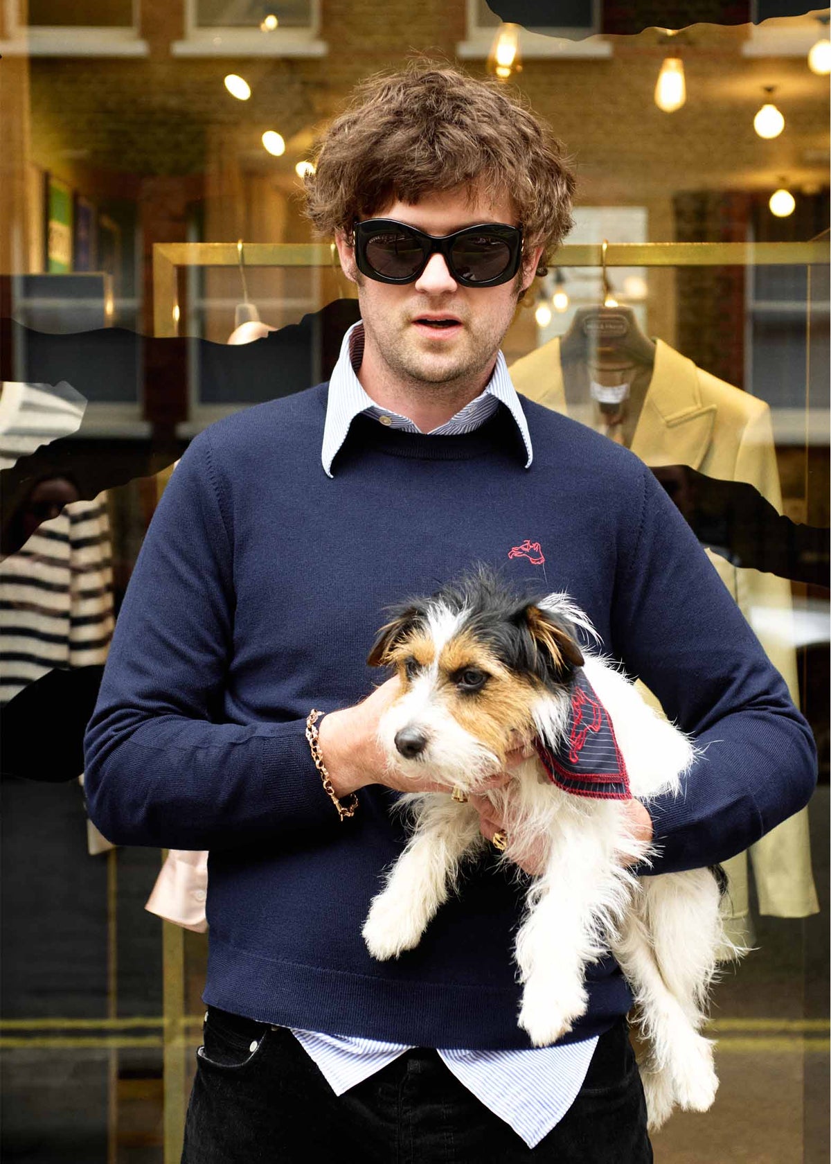 Lucian Dog Embroidered Merino Crew Jumper