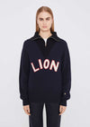 Varsity Lion Half Zip Up Jumper