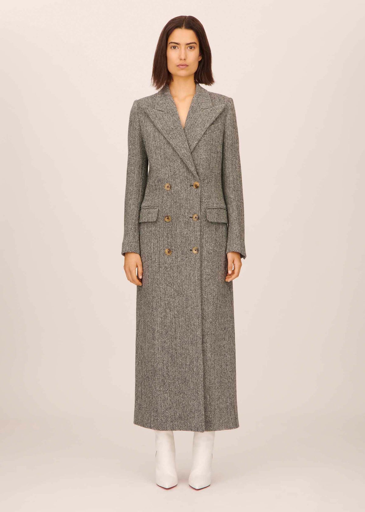 Herringbone Tweed Bianca Coat