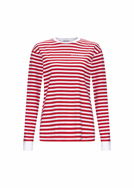 Bella Freud Long Sleeve Striped T Shirt in Red Bella Freud Bella Freud US